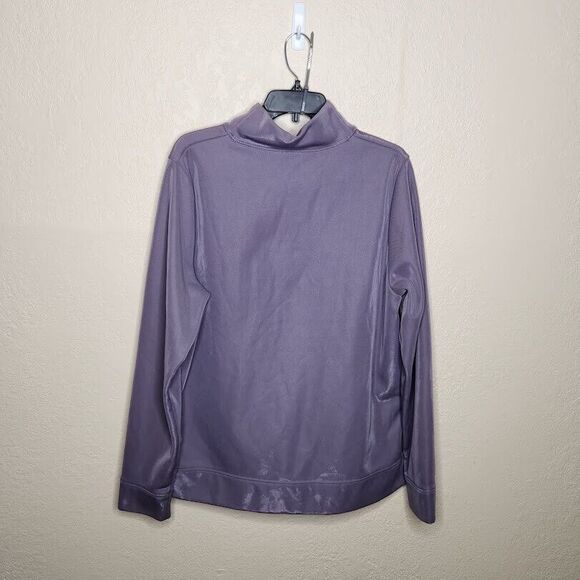 Under Armour Synthetic Fleece Sweatshirt Women XL Purple Long Sleeve Mock Neck - Picture 4 of 7